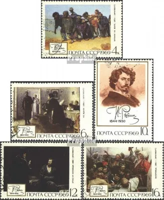 Produktbild von Briefmarken Sowjetunion 1969 Mi 3651-3655 (kompl.Ausg.) gestempelt 125. Geburtstag Rjepins