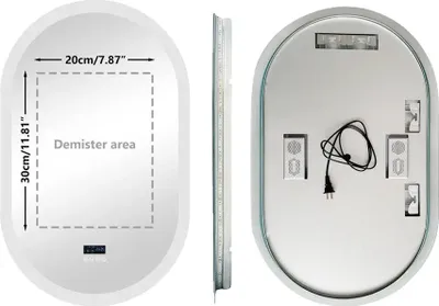 Zdjęcie produktu dla Owalne lustro łazienkowe, zintegrowany głośnik Bluetooth, regulowane oświetlenie, 800x500 mm