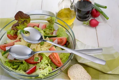 Produktbild von GRÄWE Salatbesteck 2-tlg. lang, Edelstahl, Serie Königstein
