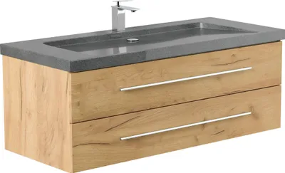 Produktbild von Badmöbel Waschplatz Granit G654 "YAMO 130" Eiche Gold