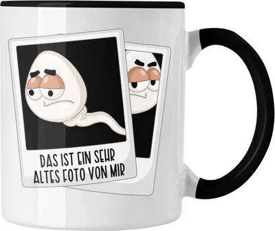 Produktbild von Trendation - Funny Spruch Tasse Fun Coole Männer Witzig Lustig Herren Sprüche Spermium Geschenk Männer (Schwarz)