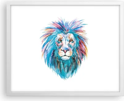 Produktbild von Gerahmtes Poster - Weißer Rahmen - Bunt Löwe Mähne - 50x40 cm - Wand Bild - Wanddeko - Wandbilder - Kunstposter - Wandposter - Bilderrahmen - Bilder - Kunstdruck - Wandbild - P2WAA50x40-4250