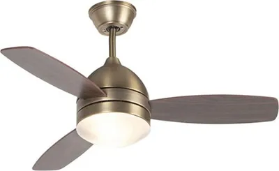 Produktbild von QAZQA - Modern Deckenventilator mit beleuchtung Bronze 96cm mit Fernbedienung - Rotar I Wohnzimmer I Schlafzimmer - Stahl Rund - LED geeignet E27