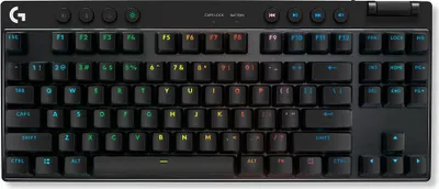 Produktbild von Logitech G PRO X TKL, Kabellos, RF Wireless + Bluetooth, Mechanischer Switch, QWERTY, RGB-LED, Schwarz