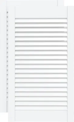 Produktbild von vidaXL Schranktüren Lamellen-Design 2 Stk. Weiß 69x39,4 cm Massivholz
