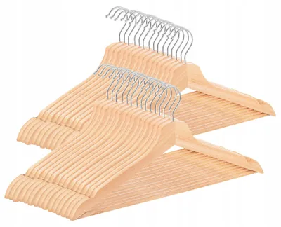 Produktbild von Springos Holz Kleiderbügel 30 Stück Garderobe