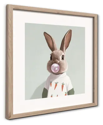 Zdjęcie produktu dla STYLER Obraz na ścianę 30x30 cm w ramie MDF motyw uroczego królika dekoracja do pokoju dziecięcego salonu sypialni Modernpik LIL RABBIT