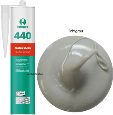 Zdjęcie produktu dla Ramsauer 440 Silikon uszczelniający do kamienia naturalnego 1K, kartusz 310 ml, jasnoszary