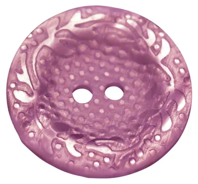 5 x nostalgischer Knopf mit floralem Muster, orchidee, 23mm