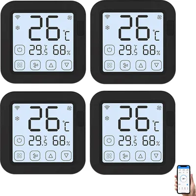 Zdjęcie produktu dla 4X Tuya Smart Wifi IR Air Conditioner Controller LCD Thermometer Hygrometer App Control Dokładny monitor wilgotności kompatybilny z Alexa Google Home dla przenośnego klimatyzatora Mini Split