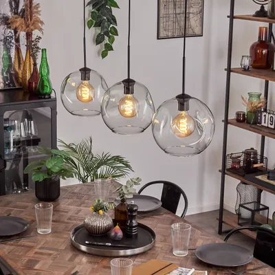 Produktbild von Villamare Hängelampe aus Metall/Glas in Schwarz/Klar
