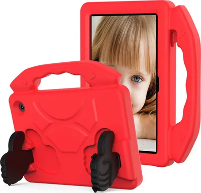 Produktbild von Kinder Schutzhülle für Amazon Fire HD 7" 2022, Leicht EVA-Schaum mit Griff Ständer Hülle Rot