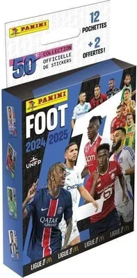 Image de Stickers Foot Ligue 1 2024-2025 Panini McDonald's, Blister de 12 pochettes + 2 offertes, 98 stickers
