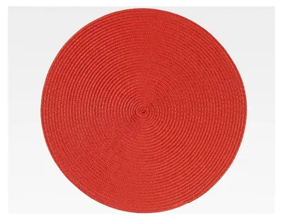 Produktbild von 4er Set, runde Tischsets 35 cm, 100% Polypropylen, rot
