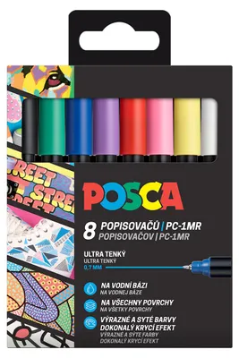 Produktbild von Posca Marker-Set Farbtöne (8 Stk.) - PC-5M, 1,8 - 2,5 mm, Metallic