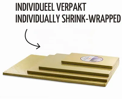 Rechteckige Tortenplatte Gold 30x40x1,2 cm