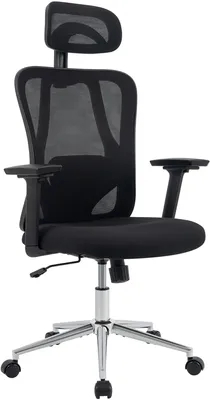 Produktbild von CLP Bürostuhl ergonomisch Bryden Schreibtischstuhl höhenverstellbar mit Kopfstütze schwarz