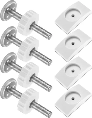 Produktbild von Druckschrauben Für Treppengitter 4 Stück, Sicherheits Wandschutz Pads 9x5 Cm, M8 Gewindespindelstangen Mit Kunststoffpuffer Für Baby- Und Haustiergitter