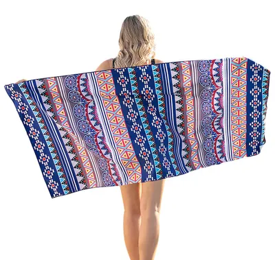Obrázek produktu pro Plážový ručník z mikrovlákna, 1 kus, rychleschnoucí, lehký, 80 x 160 cm, ideální na pláž, kempování, jógu
