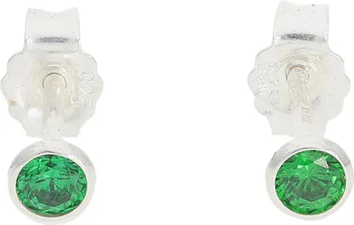 Produktbild von Silber 925 Ohrstecker Damen mit grünen Zirkonia JuwelmaLux JL52-06-0171