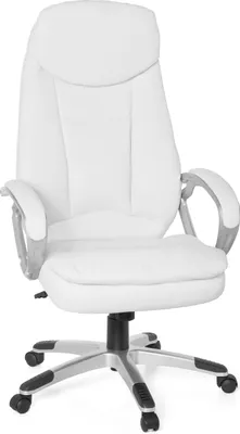 Produktbild von Amstyle Bürostuhl Cosenza Leder Optik Weiß Schreibtischstuhl Chefsessel Drehstuhl mit XXL Polsterung; SPM1.130