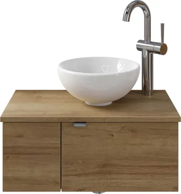 Produktbild von Pelipal Serie 6915 SET-044-049 Waschtisch mit Unterschrank bestehend aus: Keramik-Aufsatzbecken, Waschtischplatte, Waschtischunterschrank