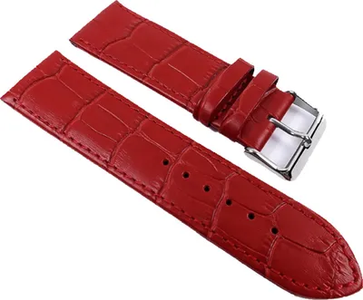 Produktbild von Minott Big Fashion - Louis. Prägung Uhrenarmband Kalbsleder Band Rot, Anstoß:22 mm