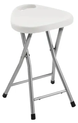 Image de Aqualine White Line - Tabouret de salle de bain pliant, 300x465x293 mm, blanc CO75