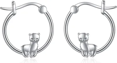 Produktbild von Lama Hoop Ohrringe 925 Sterling Silber Faultier SchmuckScrollIndicatorFrauen Sister