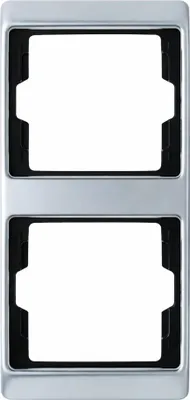 Image de Cadre Berker double vertical en acier inoxydable, 1 pièce.