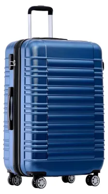Produktbild von Zwillingsrollen Reisekoffer Koffer Trolleys Hartschale M-L-XL-Set in 13 Farben, Erweiterbar, (Blau, L)
