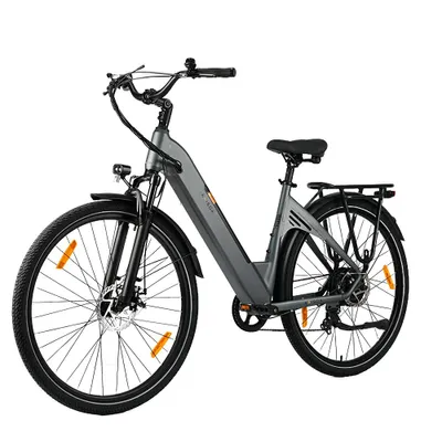 Productafbeelding van K608: Elektrische stadsfiets voor volwassenen, 28 inch, met 250W motor, 36V accu, snelheid tot 25 km/u, aluminium frame, lage instap, Shimano versnellingen, mechanische schijfremmen