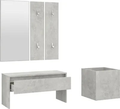Produktbild von vidaXL Garderoben-Set Betongrau Holzwerkstoff