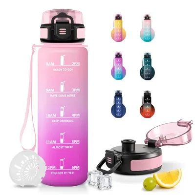 Produktbild von Trinkflasche 1L auslaufsicher, kohlensäuregeeignet, mit Filter, Sportflasche