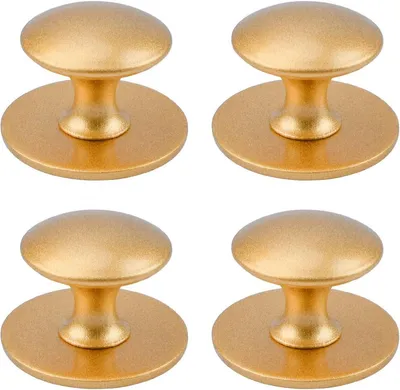 Produktbild von Set mit 4 selbstklebenden Edelstahl-Schrankknöpfen für Fenster, Schränke und Schubladen (mattgold)