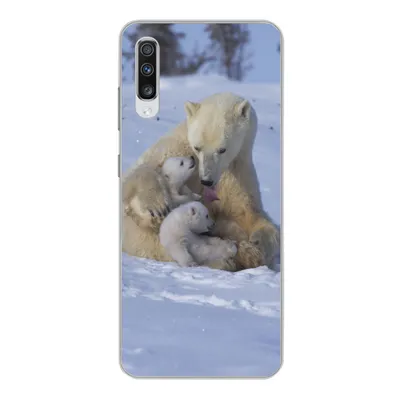 Produktbild von MuchoWow® Handyhülle Schutzhülle Hülle für Samsung Galaxy A70 Eisbären - Schnee - Weiß Silikon Softcase Handy Hülle - Schutzhaube