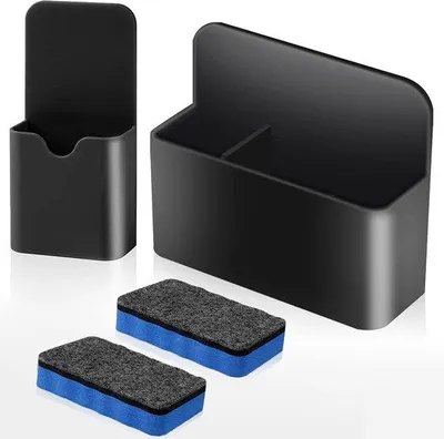 Immagine prodotto di Portapenne magnetico a 2 scomparti, nero, per lavagne magnetiche