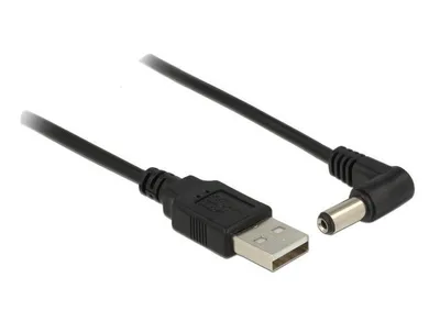 Produktbild von Delock - Stromkabel - Gleichstromstecker 5,5 x 2,1 mm (M) zu USB (nur Strom) (M) - 1.5 m - 90° Stecker