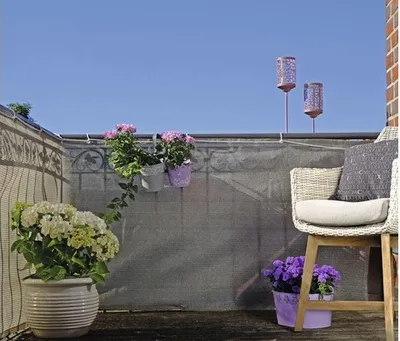 Produktbild von Balkonbespannung 500 x 90 cm beige-anthrazit