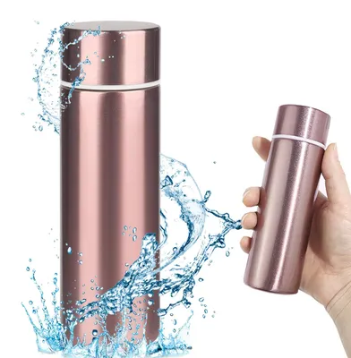 Mini Thermosflasche 150 ml, Edelstahl, Roségold, Trinkflasche