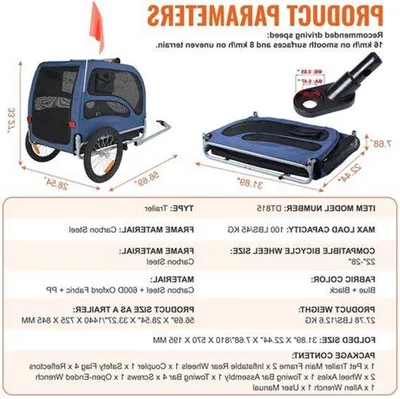 Imagen del producto de Transportador para perros – Portabebés para perros – Remolque para bicicletas – Carrito para perros – Soporte para bicicletas para perros – Capacidad de carga: 45 kg – Cierre con ruedas rápidas