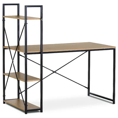 Immagine prodotto di Scrivania con ripiano, MDF, rovere decorativo, metallo nero