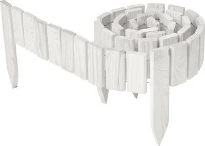 Produktbild von Garronda Beeteinfassung Holz Rollzaun Gartenzaun imprägniert Flexibler Rollborder Rasenkante Länge: 200 cm (Weiß, Höhe: 10 cm)