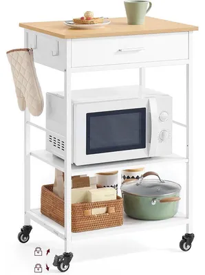 Obrázek produktu pro Kuchyňský vozík KKI007Y01, 45 x 60 x 90 cm, bílý