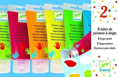 Produktbild von Djeco-Farben: 6 Tuben Fingerfarbe