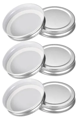 Einmachdeckel 6 Stück, 70 mm, auslaufsicher, silber