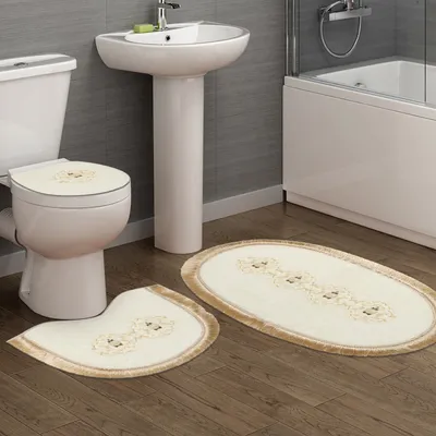 Immagine prodotto di Mijolnir, Klozet Tkm.000187, set di tappetini da bagno (3 pezzi), crema, 100 % POLIESTERE, 50 x 60 cm