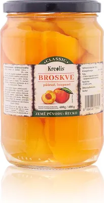 Obrázek produktu pro Broskve  půlené, loupané 680 g KREOLIS