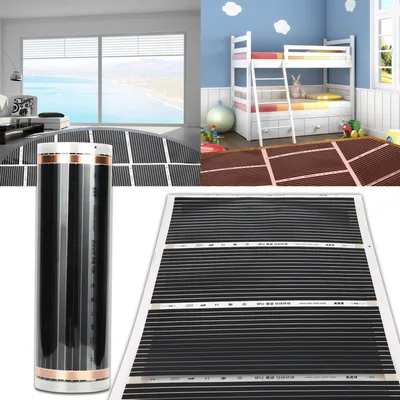 Zdjęcie produktu dla Folia grzewcza Jayseuw do ogrzewania podłogowego, promieniowa elektryczna, 220W/m², przeznaczona do powierzchni 9m², zestaw folii grzewczych, 2 sztuki po 0,5m każda