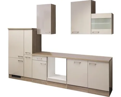 Obrázek produktu pro Kuchyňský blok Flex Well Nepal 310 cm barva čela kašmírová lesklá barva korpusu sonoma dub
